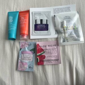 Sephora Skincare Sample Bundle - Teal, Coral, Pink, Purple, Silver, White